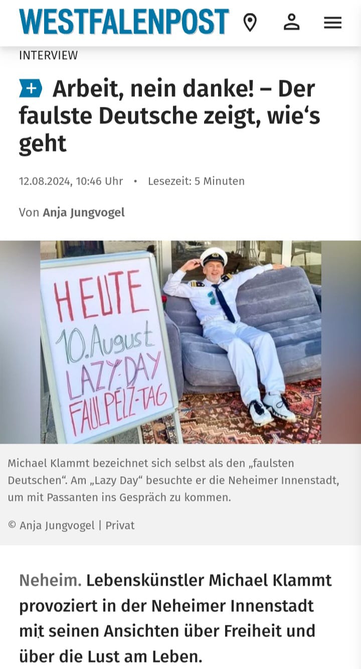 INTERVIEW Westfalenpost Zeitung und Online am 12.08.24